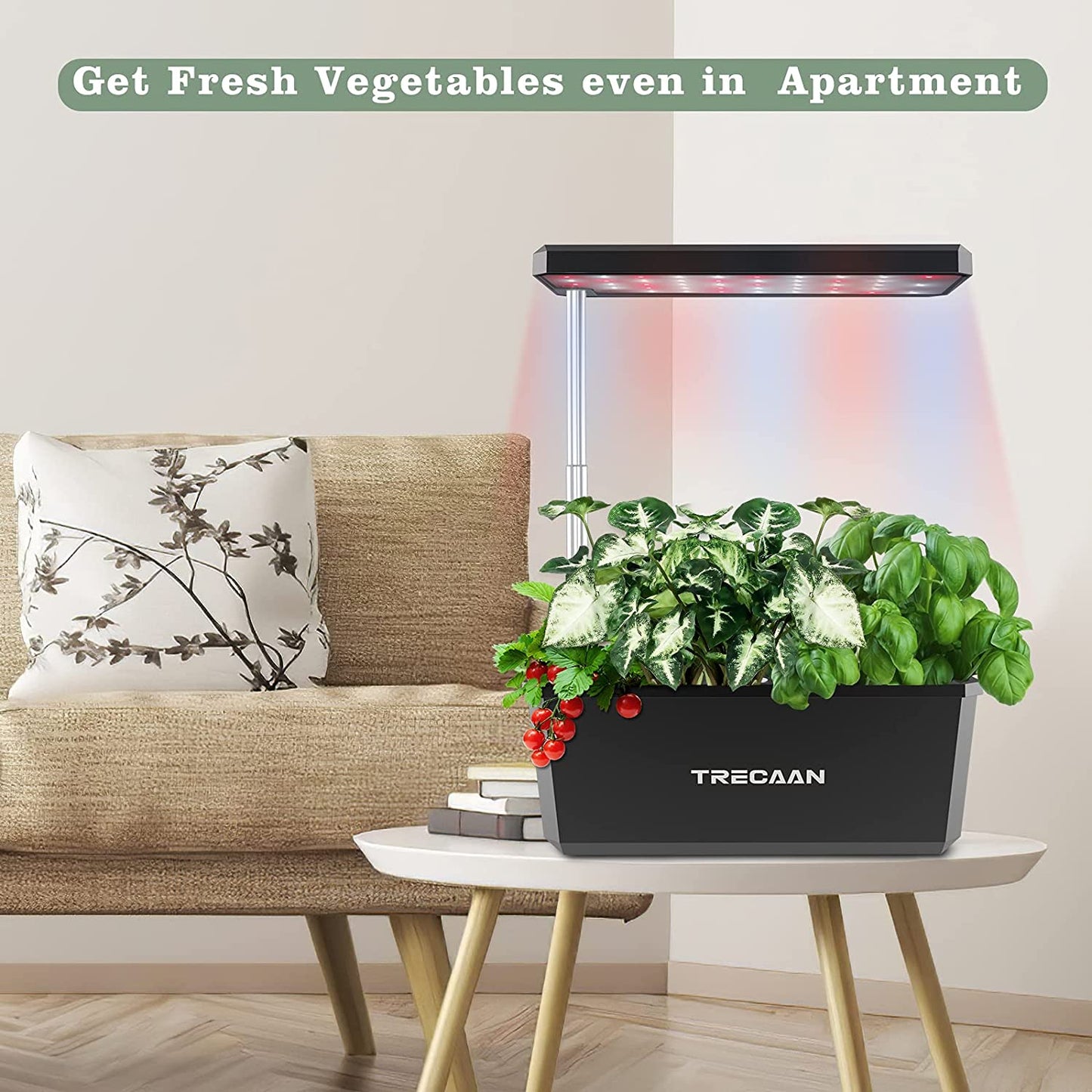 Hydroponics Growing System,2022 6 Pods Indoor Herb Garden with Grow Light 21 Inches (Black)