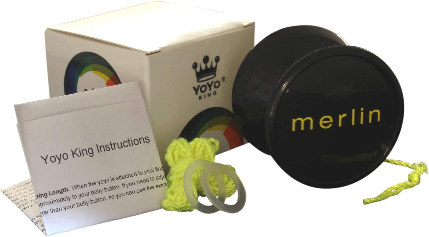 Merlin Pro Yoyo with Ball Bearing Axle and Extra String … (Black)