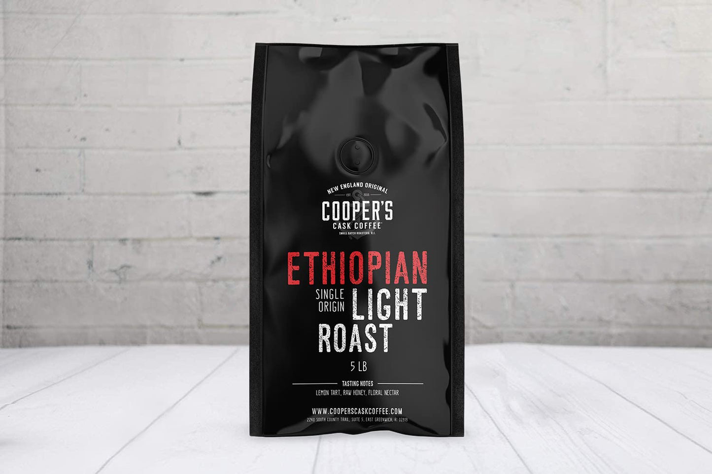 Ethiopian Bold Light Roast Coffee, Gourmet Single-Origin Coffee Beans from Ethiopia, Whole Bean, 5Lb Bag
