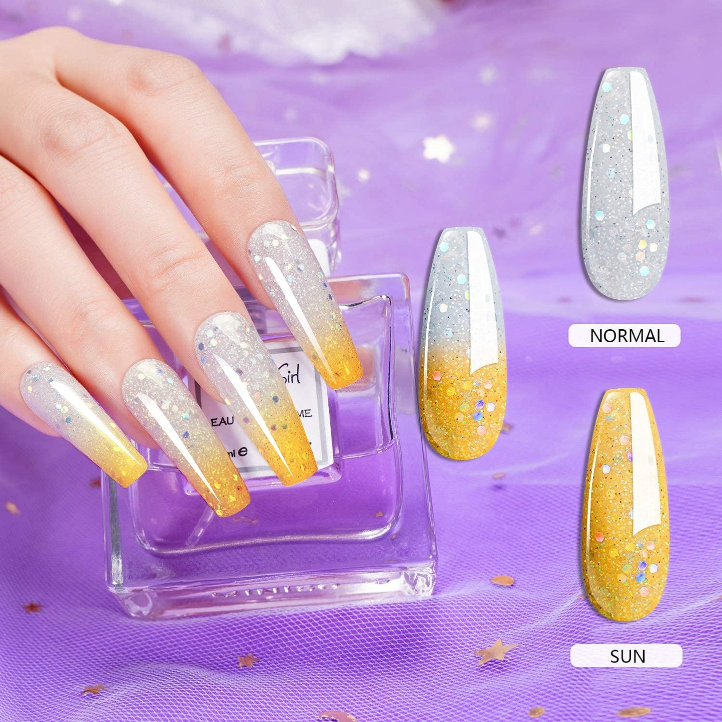 Dip Powder Nail Kit-12 Colors Dip Manicure Kit Glitter Sun Color Changing Dipping Powder Set with Base Top Coat for Professionals Beginners Classic French Nail Art Home Salon DIY