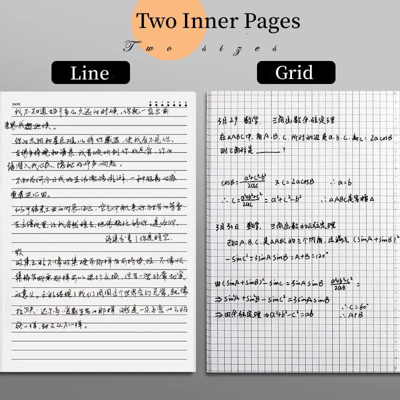 A4/A5/B5 Blank Grid Line Sketchbook