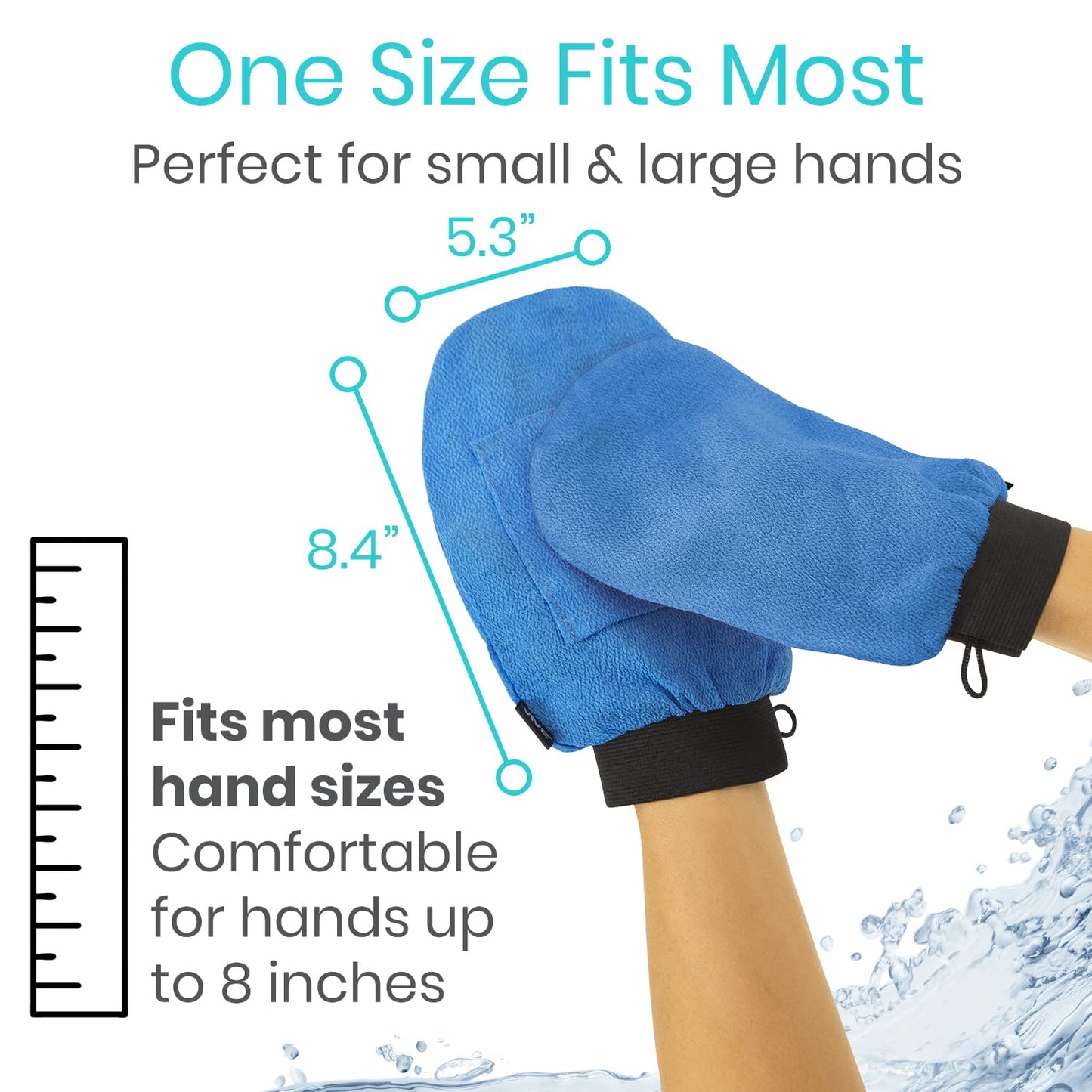 Exfoliating Mitts for Body (4 Pack) - Scrub Gloves with Soap-Saver Pocket - Body Exfoliate Shower Dead Skin Remover - Deep Microdermabrasion Exfoliator for Kerastosis Pilaris - Premium