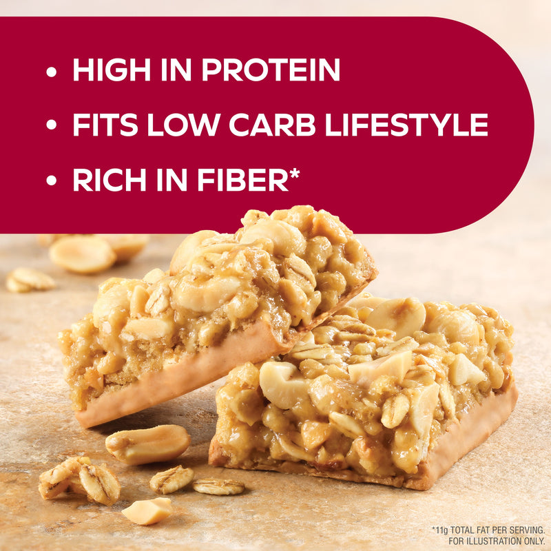 Peanut Butter Granola Protein Meal Bar, High Fiber, Low Sugar, Meal Replacement, Keto Friendly, 5 Count