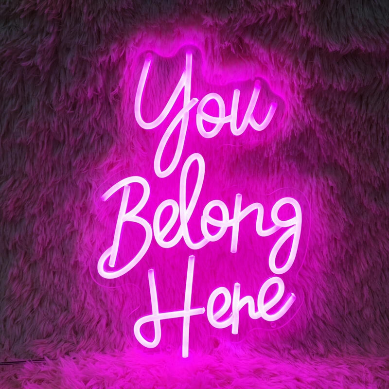 You Belong Here Neon Signs for Wall Decor, Dimmable LED Neon Signs for Bedroo...