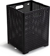 42L Collapsible Plastic Laundry Baskets,Foldable Laundry Hamper,Pack of 2 (Black)