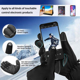 Mens Winter Gloves -30℉Windproof Waterproof Touch Screen Gloves for Outdoor Work