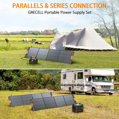 Portable Solar Panels for Power Station, 200  200W Portable Solar Panel for Power Station, Foldable Solar Charger, IP65 Waterproof Solar Panel Kit DC XT60 Anderson Aviation Output