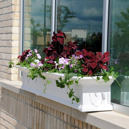 Yorkshire 84 In. X 12 In. Self Watering White Vinyl Window Box