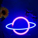 Led Signs, Planet Neon Signs, Led Sign for Bedroom Wall Pink Planet Neon Sign Planet Neon Lights Led Light Planet Sign