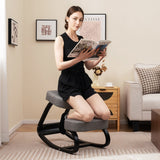 Wooden Ergonomic Backless Rocking Kneeling Chair with Padded Cushion