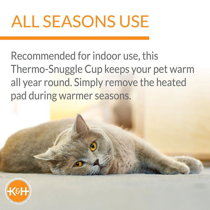 Thermo-Snuggle Cup Bomber - Indoor Heated Cat Bed Chocolate 14 X 18 Inches