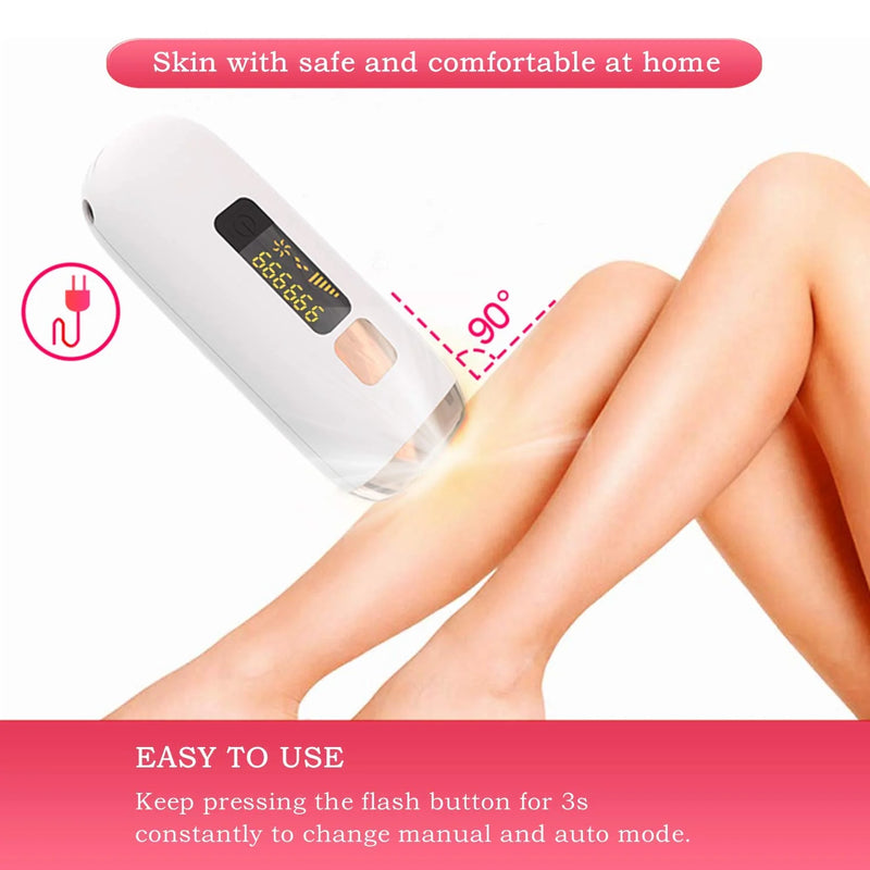 Laser Hair Removal for Women and Men with Cooling System，Upgraded to 990,000 Flashes Hair Removal Device on Facial Legs（White）