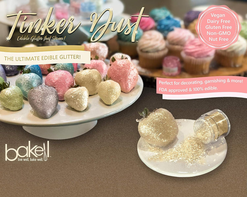 Tinker Dust - Champagne Gold (5G 1X Jar) | Edible Glitter for Cakes, Cupcakes, Cake Pops, Drinks