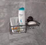 Large Combo Suction Cup Wall Mount Bathroom Shower Caddy - Shampoo Storage Basket Shelf Organizer Caddie Bath Shelves - Bronze