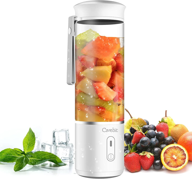 Portable Blender, Personal Travel Blender Cup for Shakes and Smoothies,14Oz Mini Smoothie Blender USB Rechargeable, Six 3D Blades for Great Mixing