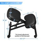 Adjustable Ergonomic Kneeling Angled Office Chair for Posture, Black