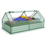 6 X 3 X 3 Feet Galvanized Raised Garden Bed with Greenhouse