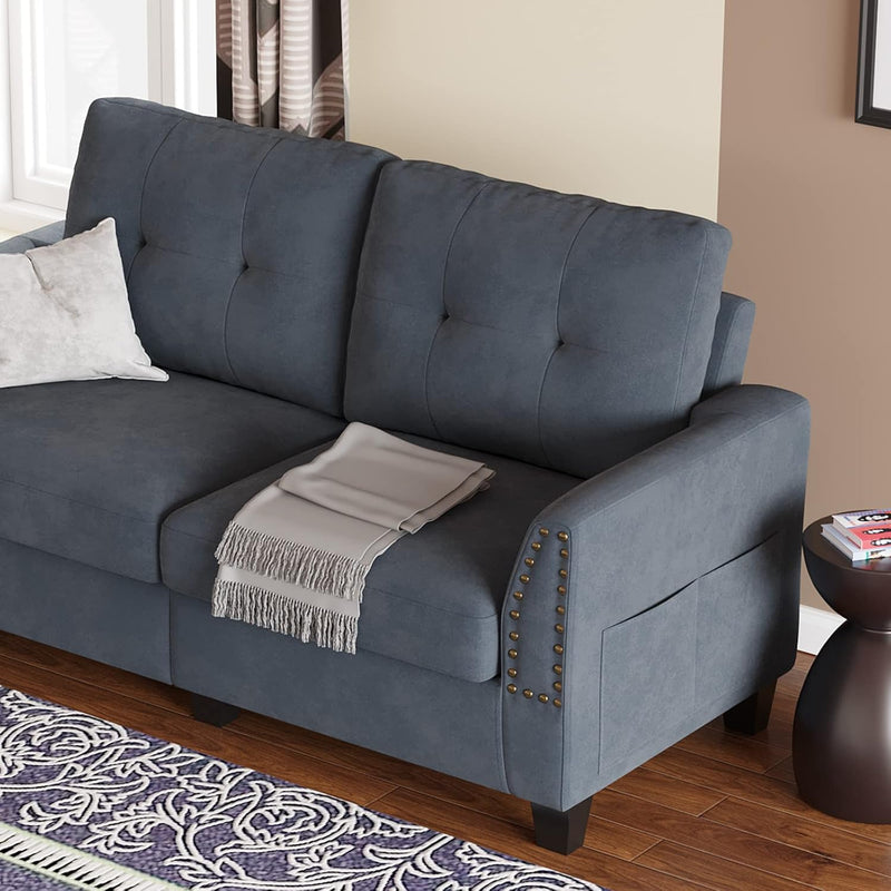 Loveseat Sofa Couch Small Love Seats Furniture Bluish Grey Loveseat for Small Spaces