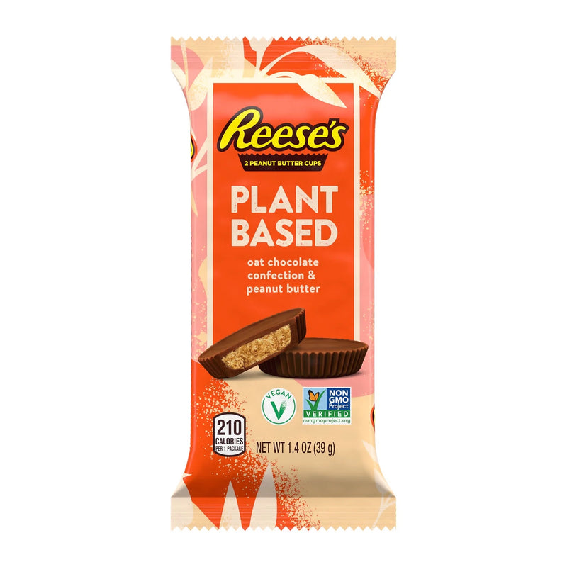 Plant Based Oat Chocolate Confection Peanut Butter Cups Candy, Pack 1.4 Oz