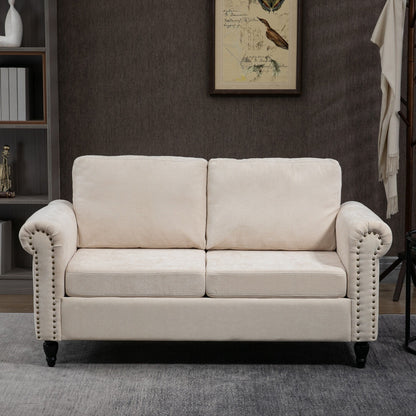 57 in Small Sofa Loveseat Upholstered Couch for Small Spaces 2 Seat Couches