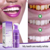 50ML V34 Purple Brighten Whitening Yellow Teeth Toothpaste Foam Cleaning Effective Removing Tooth Stain Oral Cleaning Product