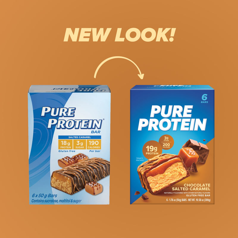 (3 Pack)  Bars, Chocolate Salted Caramel, 19G Protein, Gluten Free, 1.76 Oz, 6 Ct