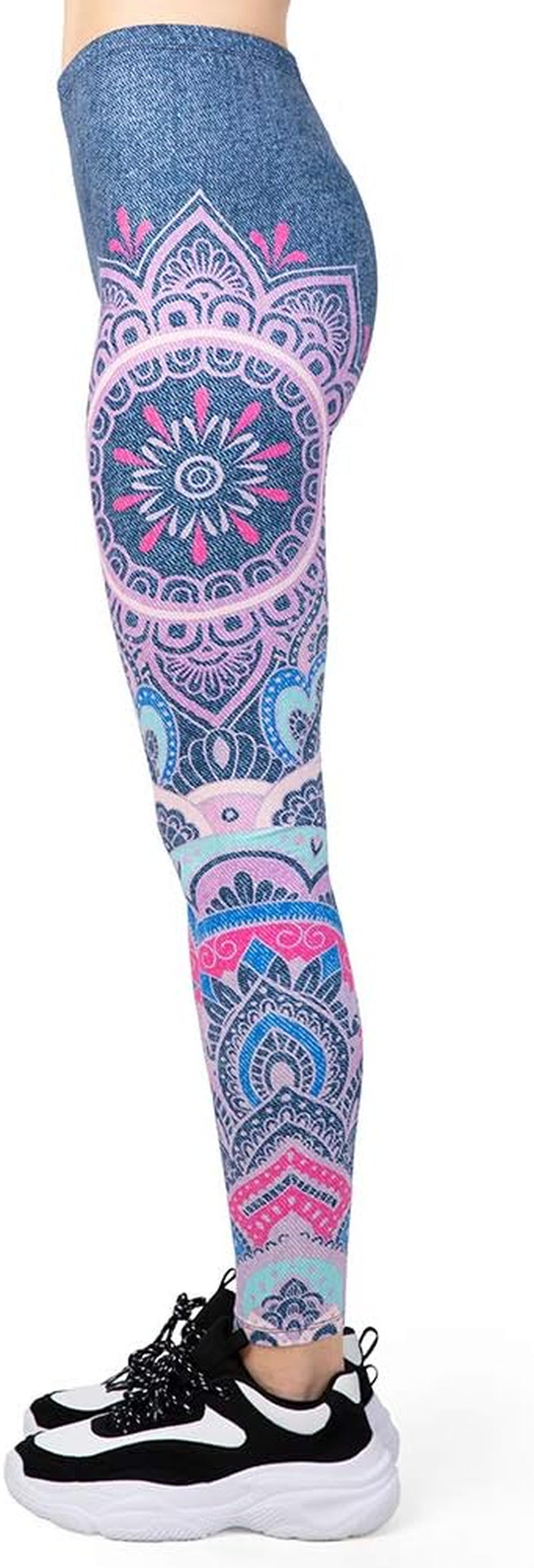 Middle Waisted Seamless Workout Leggings - Women’S Mandala Printed Yoga Leggings, Tummy Control Running Pants…