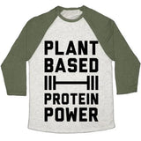 PLANT BASED PROTEIN POWER UNISEX TRI-BLEND BASEBALL TEE