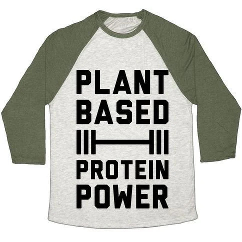 PLANT BASED PROTEIN POWER UNISEX TRI-BLEND BASEBALL TEE