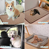 Dog Self Cooling Mat Pet Washable Pads Breathable Pet Blanket Hot Weather Sleeping Kennel Mat,Ice Silk Sleep Mat Pad Non-Toxic Breathable Sleep Bed for Large Dogs Cats No Water