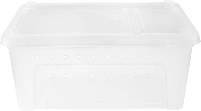 Reptile Breeding Box Plastic Spider Enclosure : Reptile Feeding Box Spider Terrarium - Transparent Hatching Container Reptile Box for Lizard Gecko, 25.8X15.1X11Cm