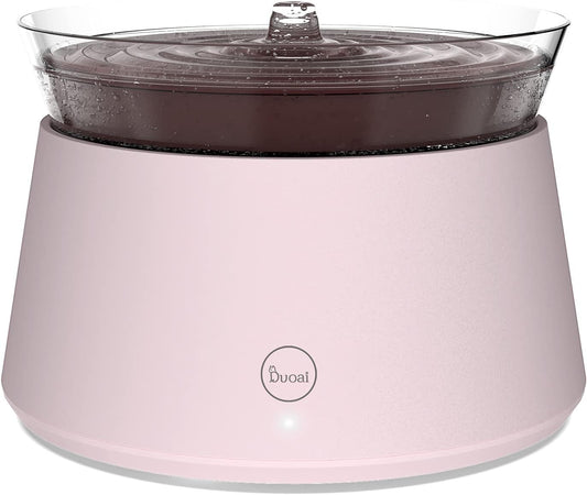 Automatic Cat Water Fountain,Quiet Small Cats Dogs Drinking Pet Fountains with Intelligent Pump and LED Indicator Water Shortage Alert(Pink)