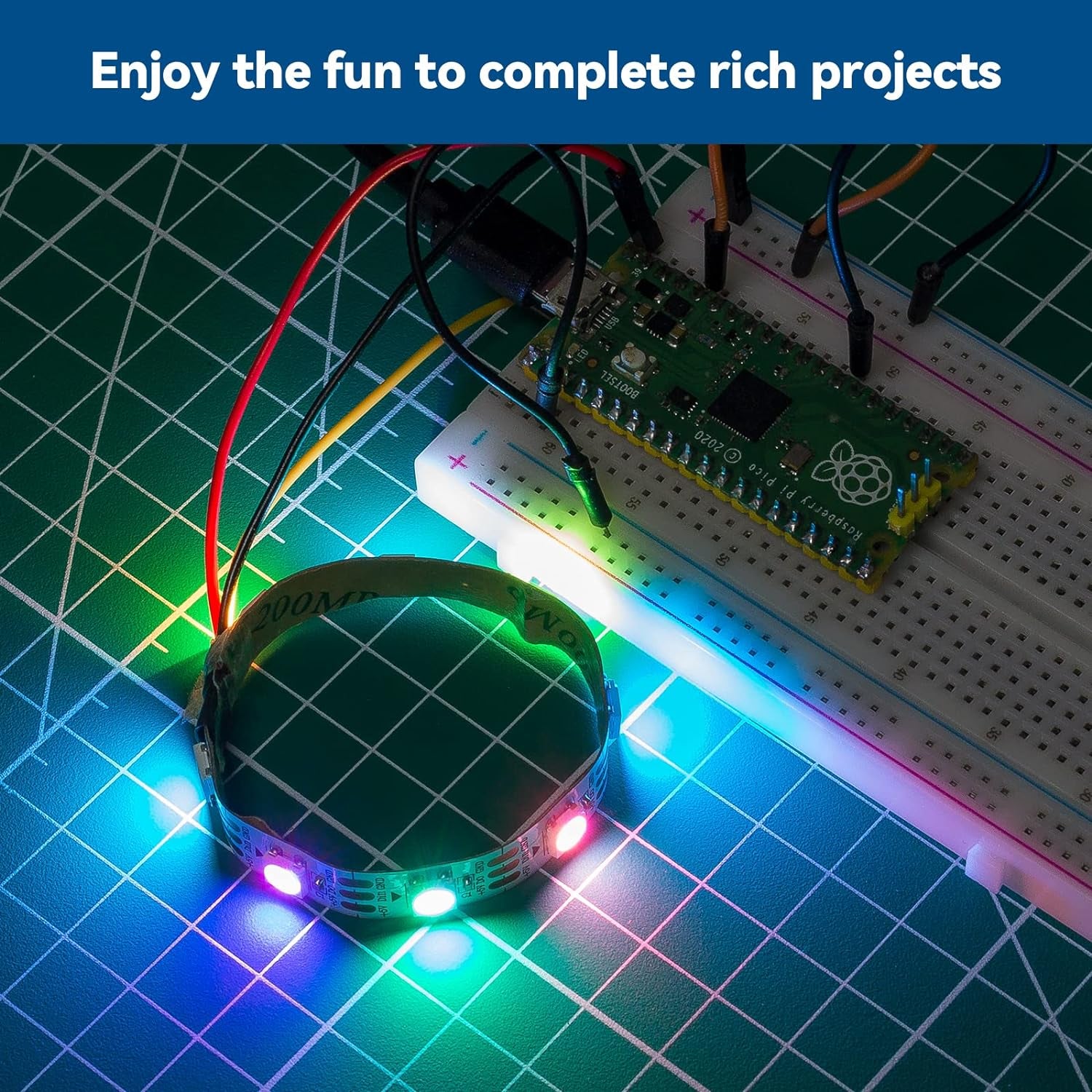 Starter Kit for Raspberry Pi Pico with 40 Projects Online Tutorials, Micropython C Piper Make Code, One-Stop Learning Electronics and Programming for Raspberry Pi Arduino Beginners Experts