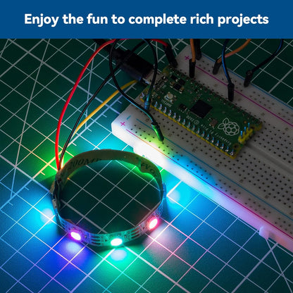 Starter Kit for Raspberry Pi Pico with 40 Projects Online Tutorials, Micropython C Piper Make Code, One-Stop Learning Electronics and Programming for Raspberry Pi Arduino Beginners Experts