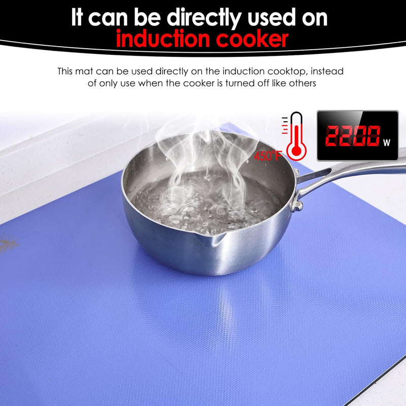 Large Induction Cooktop Protector Mat, (Magnetic) Electric Stove Burner Covers Anti-Strike&Anti-Scratch as Glass Top Stove Cover,Silicone Induction Cooktop Mat for Electric Stove Top