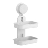 Soap Dish Holder Wall Mounted Rack Double Layer Bathroom Kitchen Shower Washing