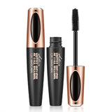 2 Pack 4D Silk Fiber Lash Mascara, Waterproof Smudge-Proof Long Lasting Black Mascara, Lengthening Thickening Curling Natural Eyelash Primer with Silicone Brush Head