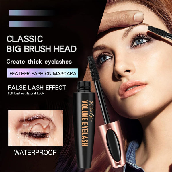 4 Pcs 4D Silk Fiber Lash Mascara Liquid Lash Extension Makeup Eye Lash Kit Luxuriously Longer Thicker Voluminous Eyelashes Waterproof Smudge-Proof Natural No Clumping Smudging Lasting All Day