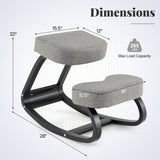 Wooden Ergonomic Backless Rocking Kneeling Chair with Padded Cushion