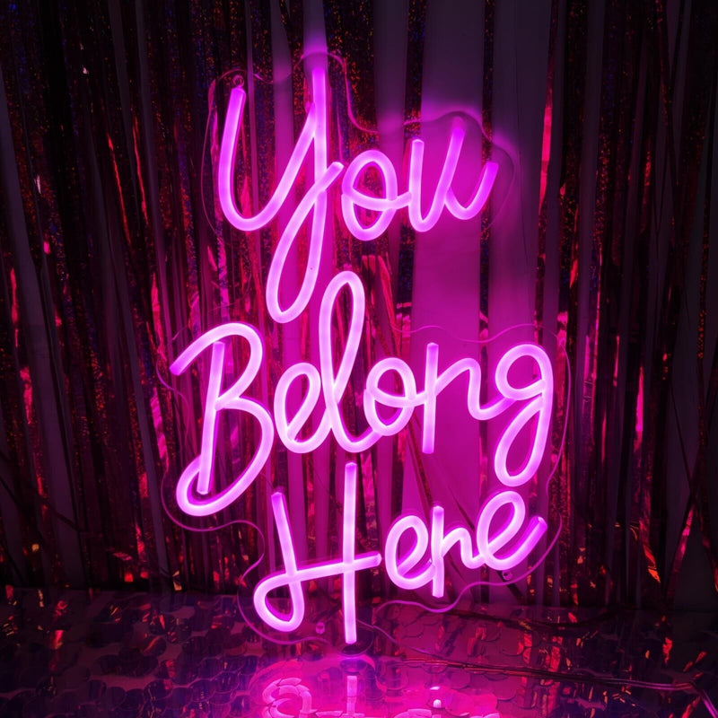 You Belong Here Neon Signs for Wall Decor, Dimmable LED Neon Signs for Bedroo...