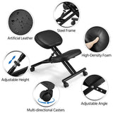 Adjustable Ergonomic Kneeling Angled Office Chair for Posture, Black