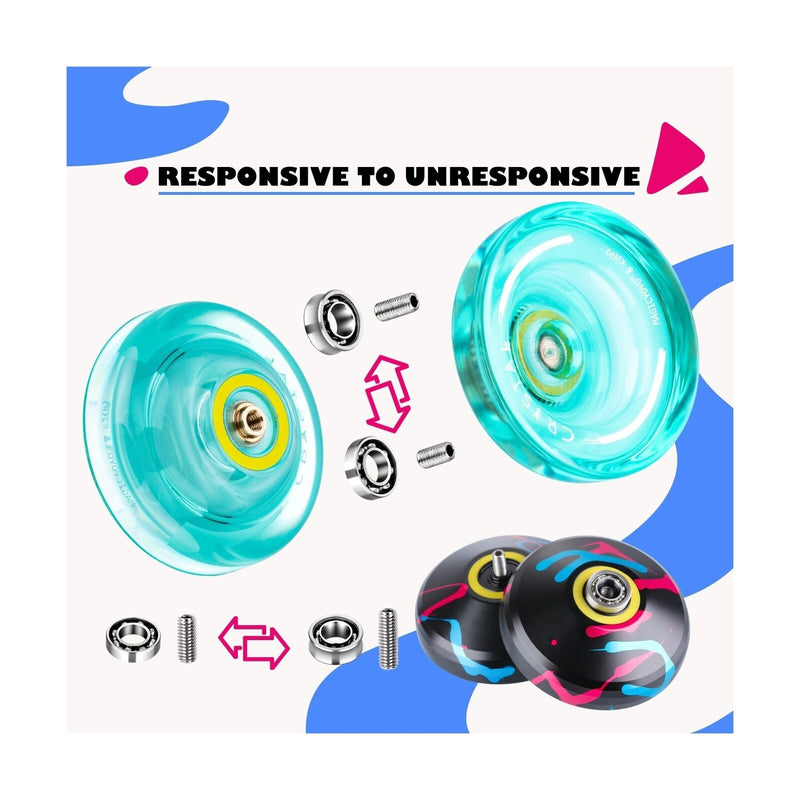 MAGICYOYO 2 Pack of Responsive Yoyo V3 and Crystal Yoyo K2, Dual Function Pro...