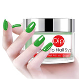 Green Dipping Powder (1 Oz) Salon Quality Fine Dip Powder Nail Art Powder for DIY French Manicure at Home, Odor-Free, Long-Lasting, No Nail Lamp Needed (DIP 040)