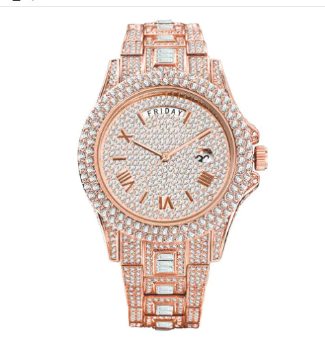 Men's Calendar Quartz  Diamond Watch