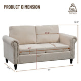 57 in Small Sofa Loveseat Upholstered Couch for Small Spaces 2 Seat Couches