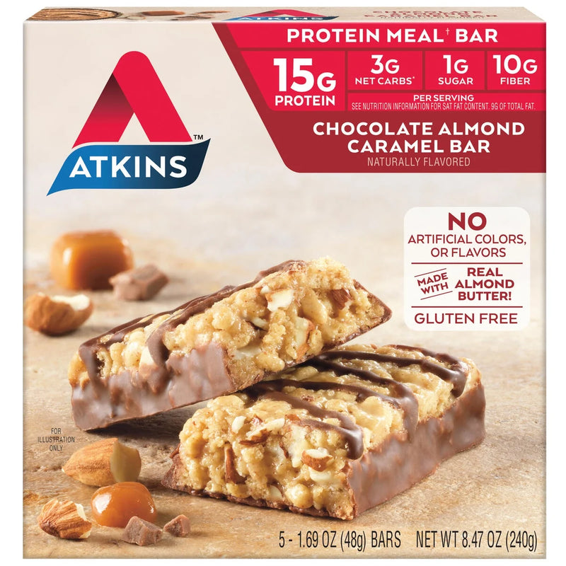 Protein-Rich Meal Bar, Chocolate Almond Caramel, Keto Friendly, 5 Ct