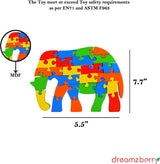 Wooden Puzzles for Kids, Elephant Multi Educational English Upper Case Alphabet Learning, Kindergarten Language Development Puzzles, Ages 3+ Years Old Preschool or Toddlers, Pack of 1