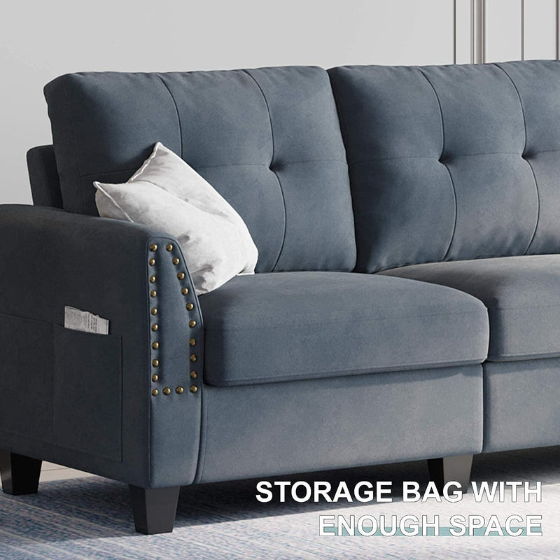 Loveseat Sofa Couch Small Love Seats Furniture Bluish Grey Loveseat for Small Spaces