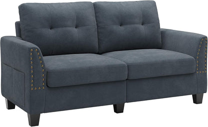 Loveseat Sofa Couch Small Love Seats Furniture Bluish Grey Loveseat for Small Spaces