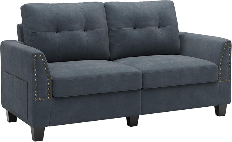 Loveseat Sofa Couch Small Love Seats Furniture Bluish Grey Loveseat for Small Spaces